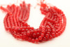 Red Agate, Dyed, Faceted Round, 8mm, One Strand