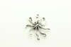Octopus, Antique Silver Plated Metal Alloy, 25x23x3mm, 10 PCS