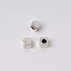 Spacer Bead, Cut Corner Cube, 4mm, Antique Silver Plated Metal Alloy, approx. 80 PCS