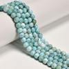 Larimar, Natural, Smooth Round, One 6mm Strand.