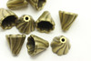 Cap, Swirl, 13x13mm, Antique Bronze Plated Metal Alloy, Approximately 10 per bag