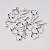 Toggle, Heart & Flower, 18x13mm, 20mm bar, Antique Silver Plated Metal Alloy, approx. 10 sets