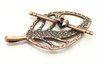 Toggle, Leaf, 37x18mm, 28mm bar, Antique Copper Plated Metal Alloy, 9 sets