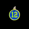 Enamel Charm, #12 Round, Blue & Green, 18mm