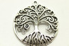 TREE OF LIFE, Round, 34mm, Antique Silver Plated (metal alloy), approx 4 per bag