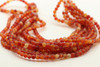 Carnelian Agate, Matte, Mix Color, Heated, Smooth Round, 6mm, One Strand