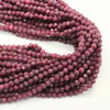 Ruby, Natural, Faceted Round, One 3mm Strand