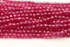 Ruby, Lab Created, Faceted Round, 3mm, One Strand