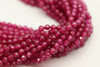 Ruby, Lab Created, 3mm Faceted, One Strand