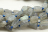Labradorite, Matte, Nice Grey-Blue Nuggets, One 12x9x5.5mm Strand