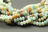 Amazonite, Mix, Natural, Smooth Rondelle, One 6x4mm strand