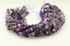 Amethyst, Chevron, Natural, Faceted Rondelle, 8x5mm, One Strand