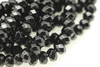 Onyx, Black, Dyed, Faceted Rondelle, 6x4mm, One Strand