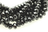Onyx, Black, Dyed, Faceted Rondelle, 8x5mm, One Strand