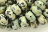 Dalmatian Stone "Jasper", Natural, Faceted Rondelle, 8x5mm, One Strand