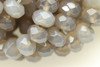 Grey Agate, Natural, Faceted Rondelle, 8x5mm, One Strand