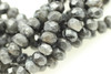 Labradorite, Black (Larvikite), Natural, Faceted Rondelle, 6x4mm, One Strand