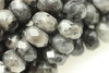 Labradorite, Black (Larvikite), Natural, Faceted Rondelle, 8x5mm, One Strand