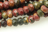 Red Creek, Jasper, Natural, Faceted Rondelle, 6x4mm, One Strand