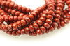 Jasper, Red, Natural, Faceted Rondelle, 6x4mm, One Strand