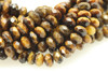 Tiger Eye, Brown, Natural, Faceted Rondelle, 8x5mm, One Strand