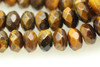 Tiger Eye, Brown, Natural, Faceted Rondelle, 8x5mm, One Strand