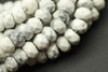 Howlite, Natural, Faceted Rondelle, 6x4mm, One Strand
