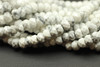 Howlite, Natural, Faceted Rondelle, 6x4mm, One Strand