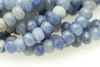 Aventurine, Blue, Quartz, Natural, Faceted Rondelle, 6x4mm, One Strand