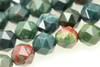 Blood Stone, Green, Natural, Faceted Diamond Shape, 8mm, One Strand