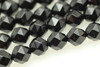 Onyx, Black, Dyed, Faceted Diamond Shape, 8mm, One Strand