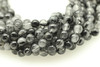 Rutilated Quartz, Black, Natural Smooth Round, 6mm