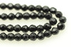 Onyx, Black, Dyed, Faceted Round, 4mm Strand