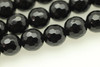 Onyx, Black, Dyed, Faceted Round, 8mm