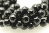 Onyx, Black, Dyed, Faceted Round, 10mm