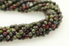 Dragon Blood Jasper, Natural, Faceted Round, 4mm Strand