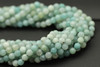 Amazonite, Natural, Faceted Round, 4mm Strand