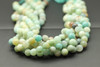 Amazonite, Blue Mix, Natural, Faceted Round, One 8mm Strand