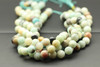 Amazonite, Blue Mix, Natural, Faceted Round, 10mm, One Strand
