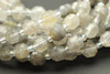 Cloud Agate, Grey, Natural, Faceted Off Round, 8mm, One Strand