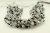 Rutilated Quartz, Black, Natural, Faceted Off Round, 8mm, One Strand