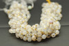 White Flower, Agate, Natural, Faceted Off Round, 8mm, One Strand