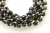 Goldstone, Blue, Glass, Dyed, Faceted Off Round, 6mm, One Strand