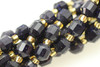 Goldstone, Blue, Glass, Dyed, Faceted Off Round, 6mm, One Strand