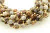 Bamboo Agate, Natural, Faceted Off Round, 6mm, One Strand
