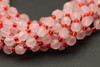 Rose Quartz, Enhanced, Faceted Off Round, 6mm, One Strand