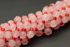 Rose Quartz, Enhanced, Faceted Off Round, 6mm, One Strand