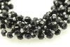 Onyx, Black, Dyed, Faceted Off Round, 6mm, One Strand