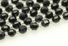 Onyx, Black, Dyed, Faceted Off Round, 6mm, One Strand