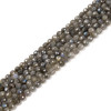 Labradorite, Blue, Faceted Round, One  6mm Strand